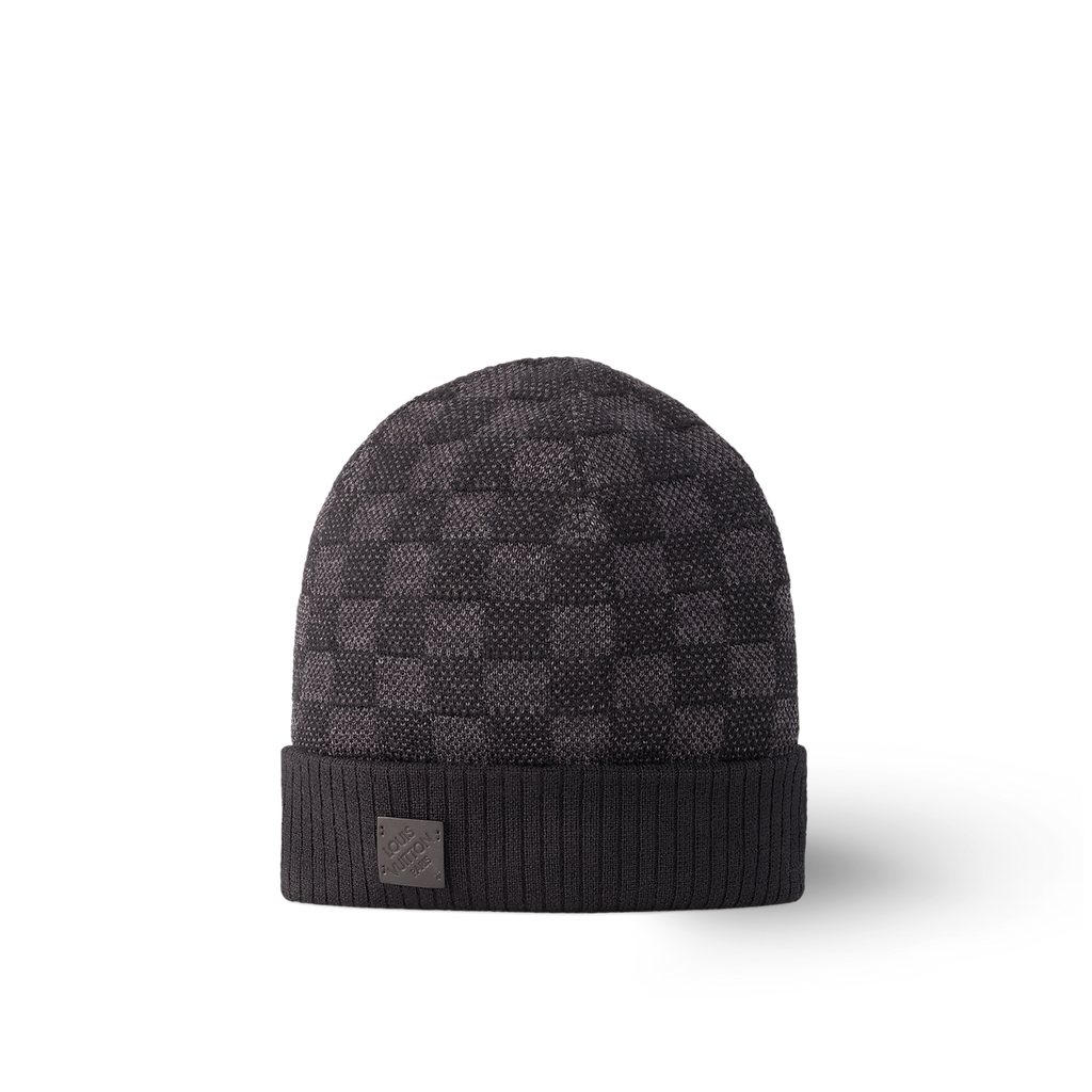Bonnet et Écharpe Néo Petit Damier Noir